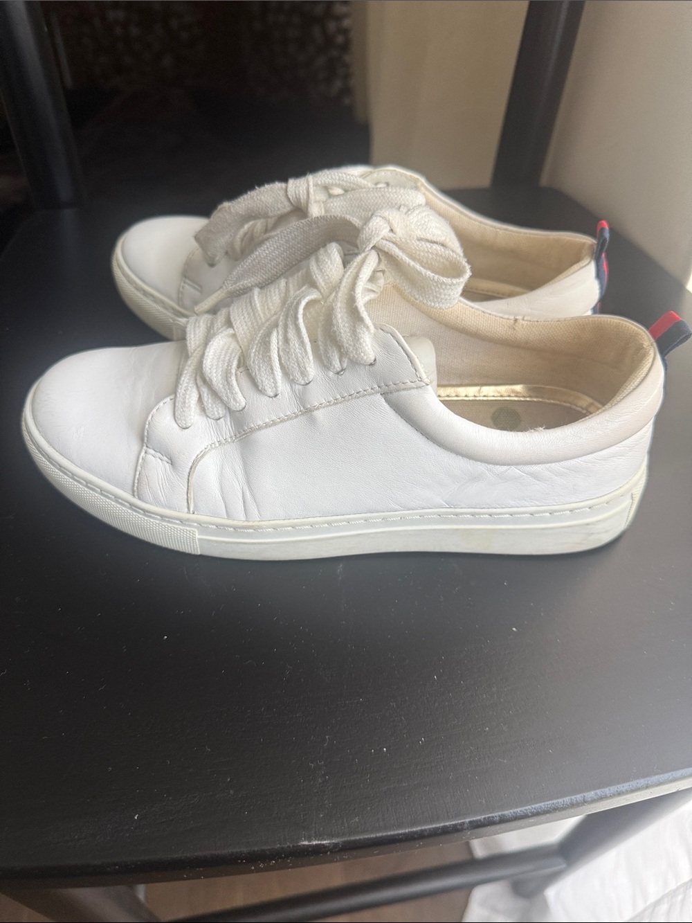White Boden Low-Top Leather Sneakers - Picture 3 of 7